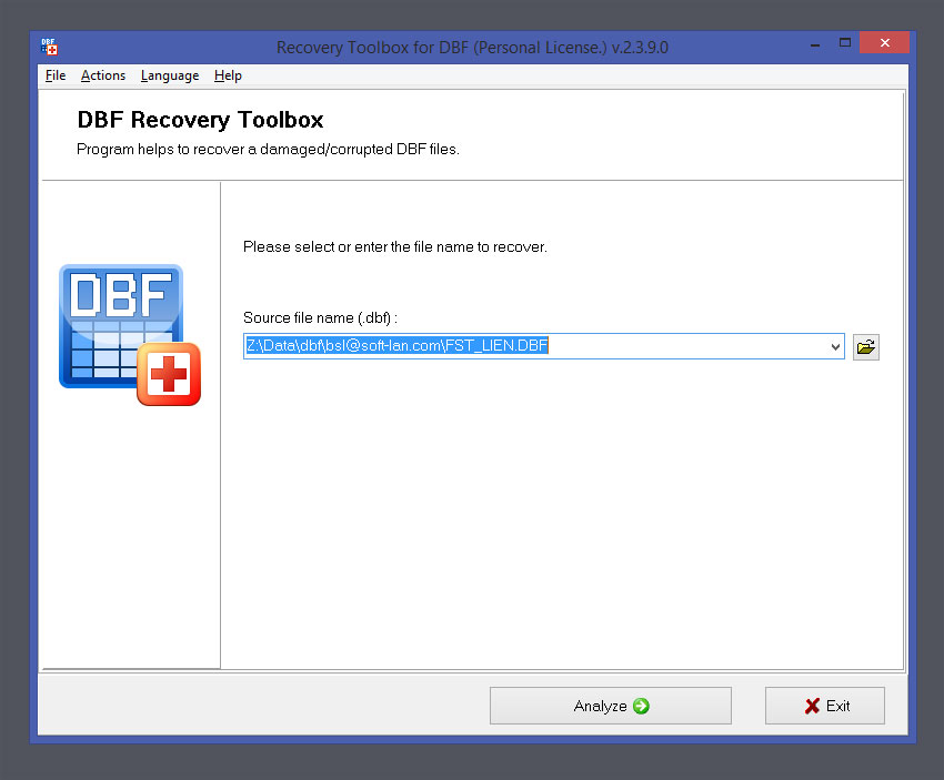 recover damaged dbf files