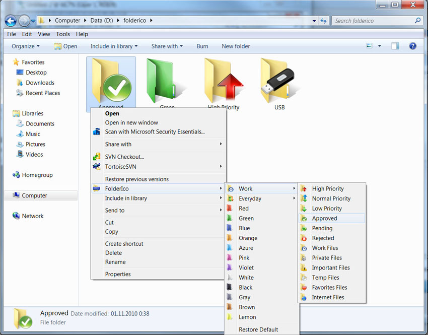 classify folders