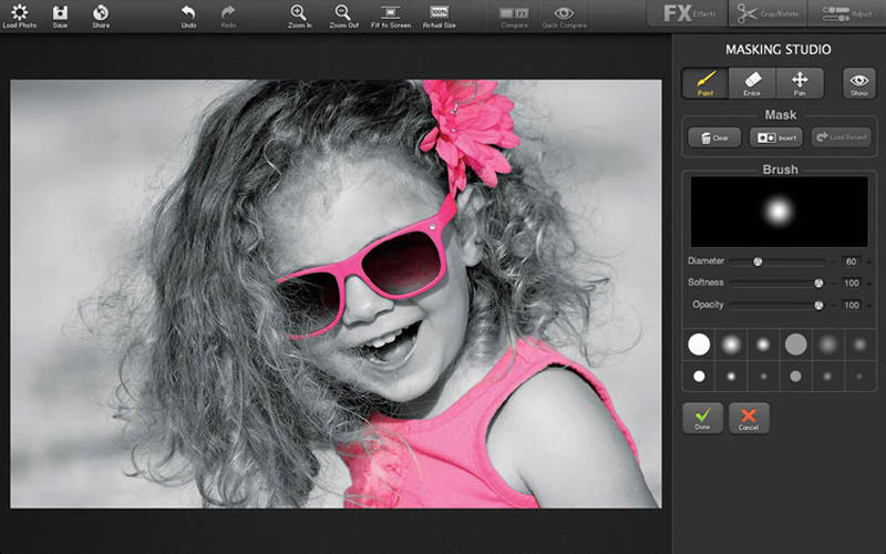 apply mask to part of a image