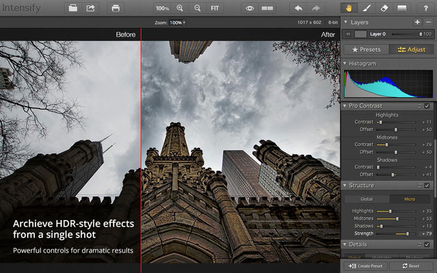 higher contrast of images
