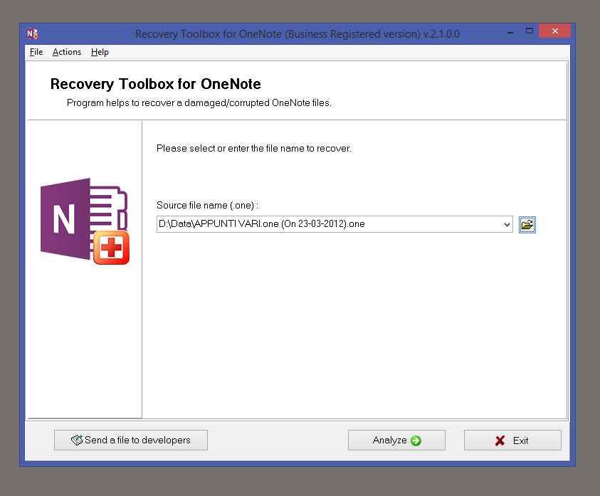 fix damaged onenote files